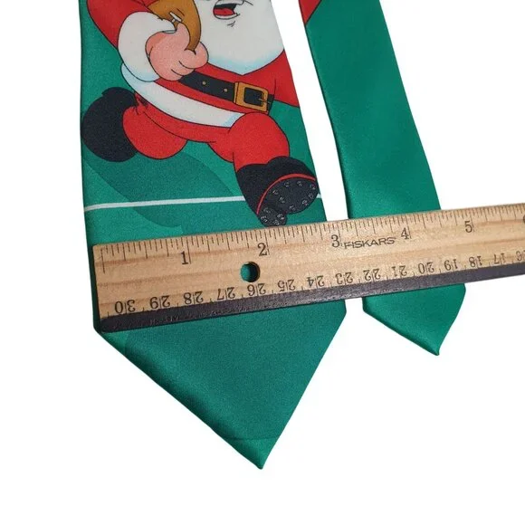 Santa Football Holiday Necktie Hallmark Traditions Vintage Christmas Tie Gift - Picture 3 of 5